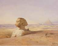 Hildebrandt Eduard Great Sphinx of Giza with Pyramids in the Background - Hermitage